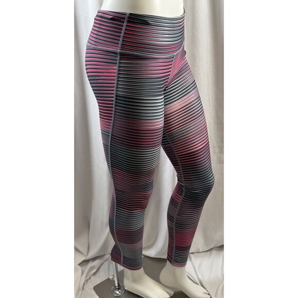 Gap GapFit gFast Multicolor Striped leggings, Pink, Black & Gray, Sz: M, 73-06 - Picture 1 of 16